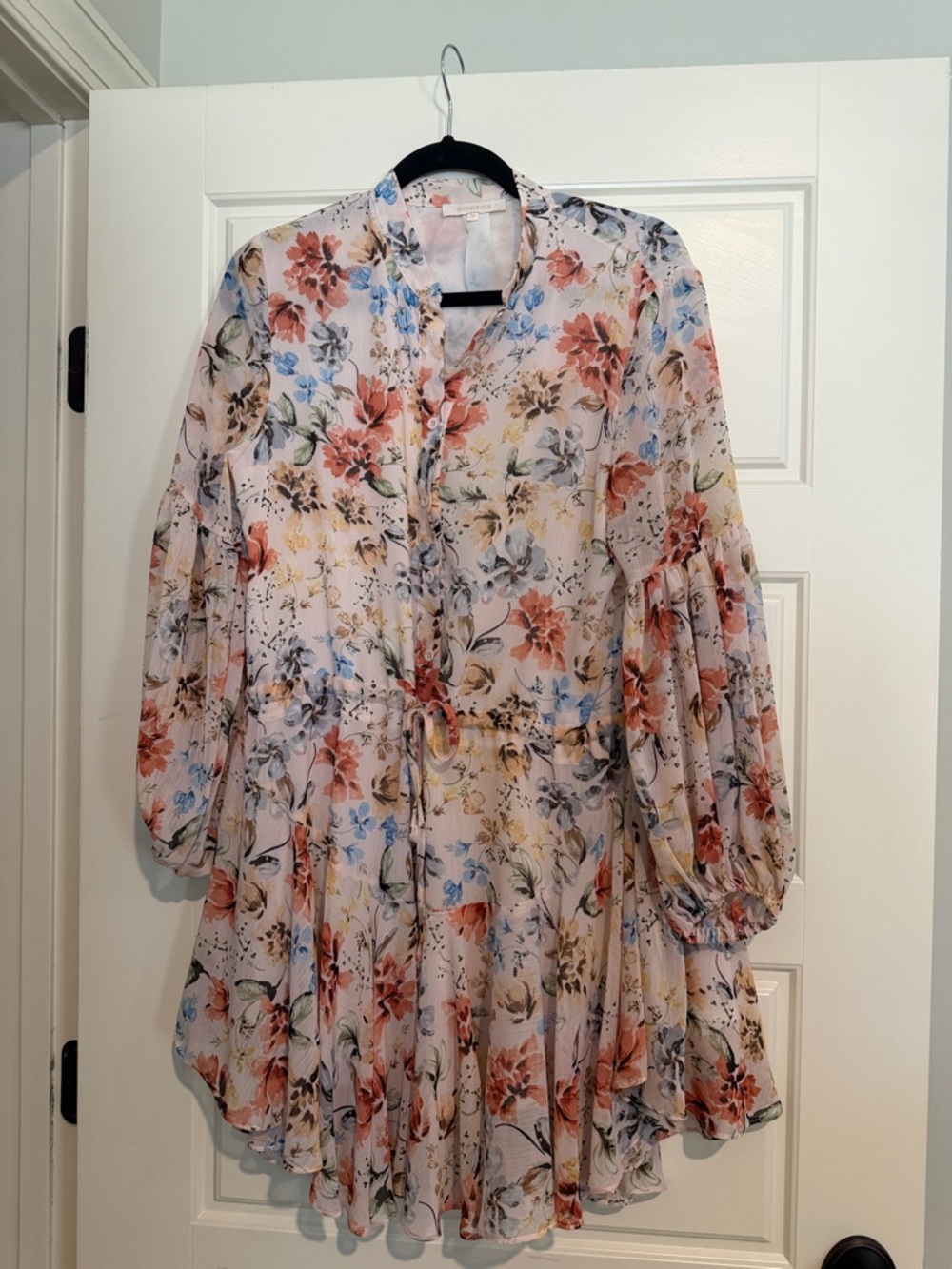 Olivaceous Pastel Floral Button-Up dress in Pink, Blue & Coral